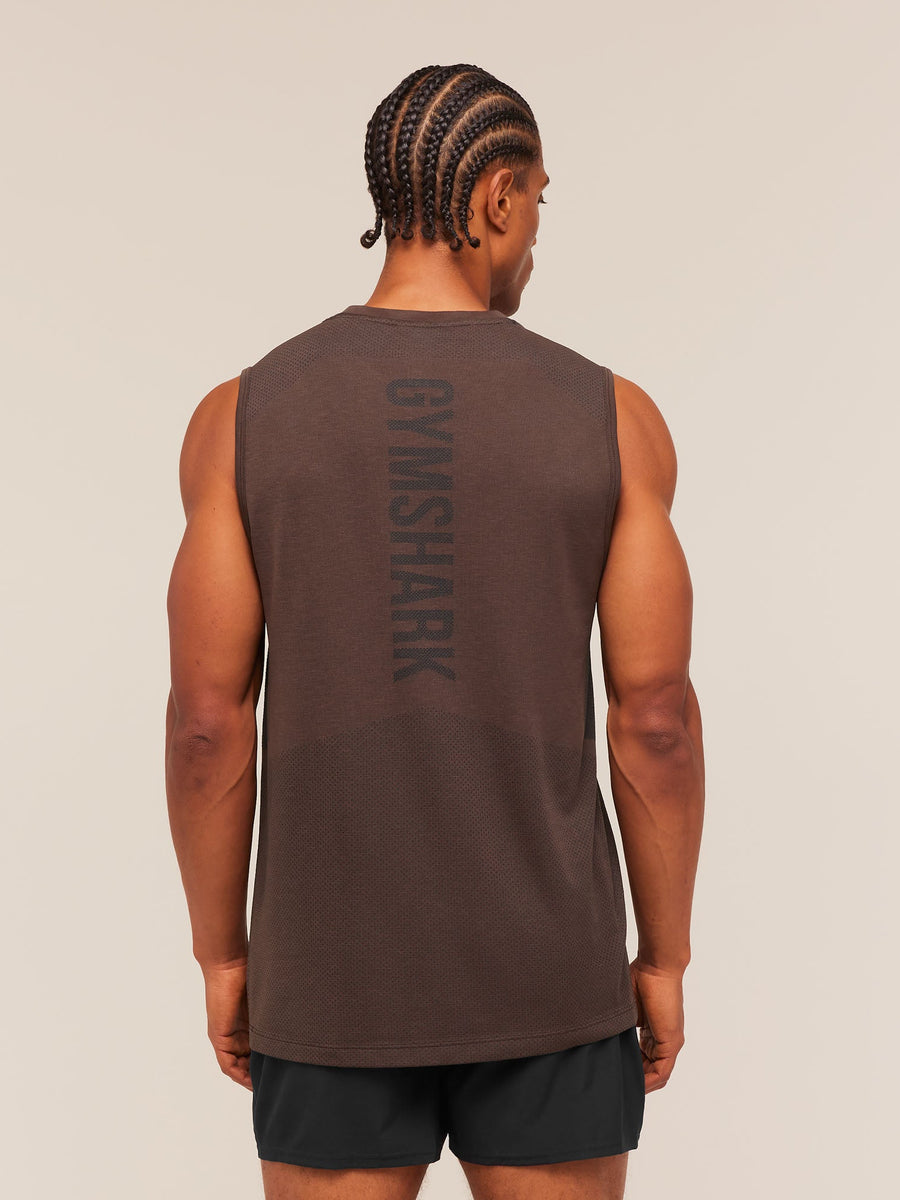 Gymshark Lightweight Seamless Tank — Espresso Brown/Marl — 7