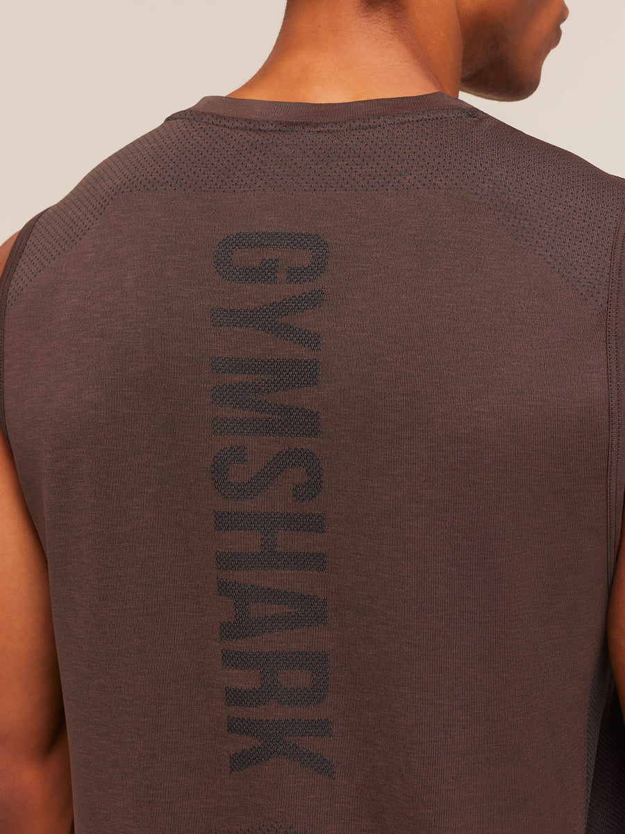 Gymshark Lightweight Seamless Tank — Espresso Brown/Marl — 5