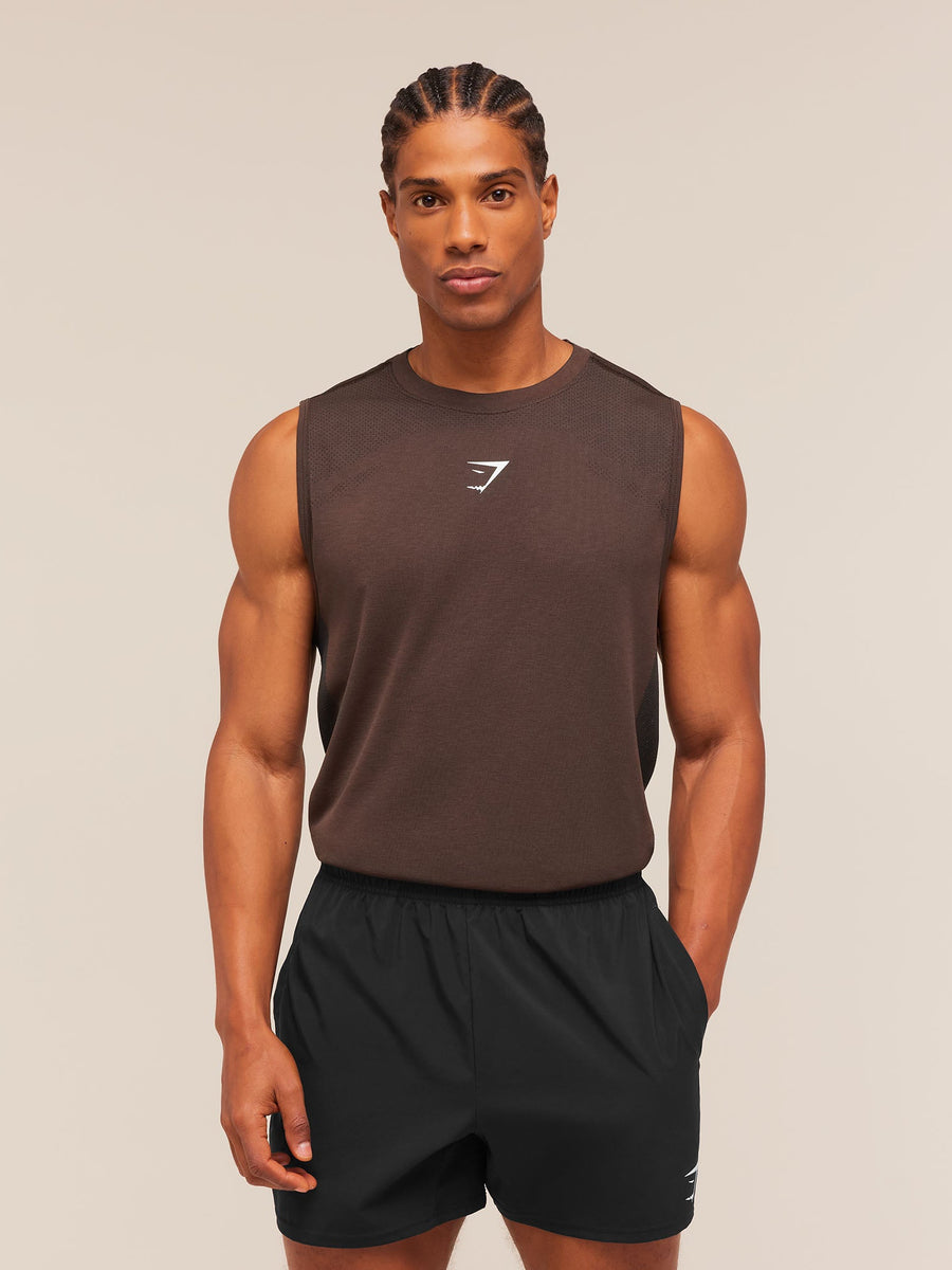 Gymshark Lightweight Seamless Tank — Espresso Brown/Marl — 1