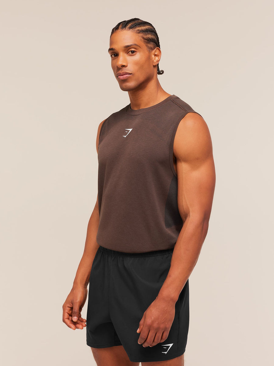 Gymshark Lightweight Seamless Tank — Espresso Brown/Marl — 3