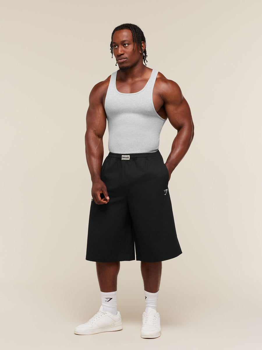 Gymshark Longline Pumper Shorts — Black — 6