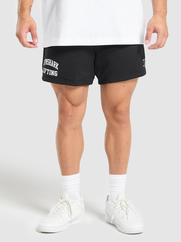 Gymshark Lifting Mesh 5" Shorts — Black