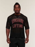 Gymshark Mesh Oversized T-Shirt — Black/Sets Red — 1