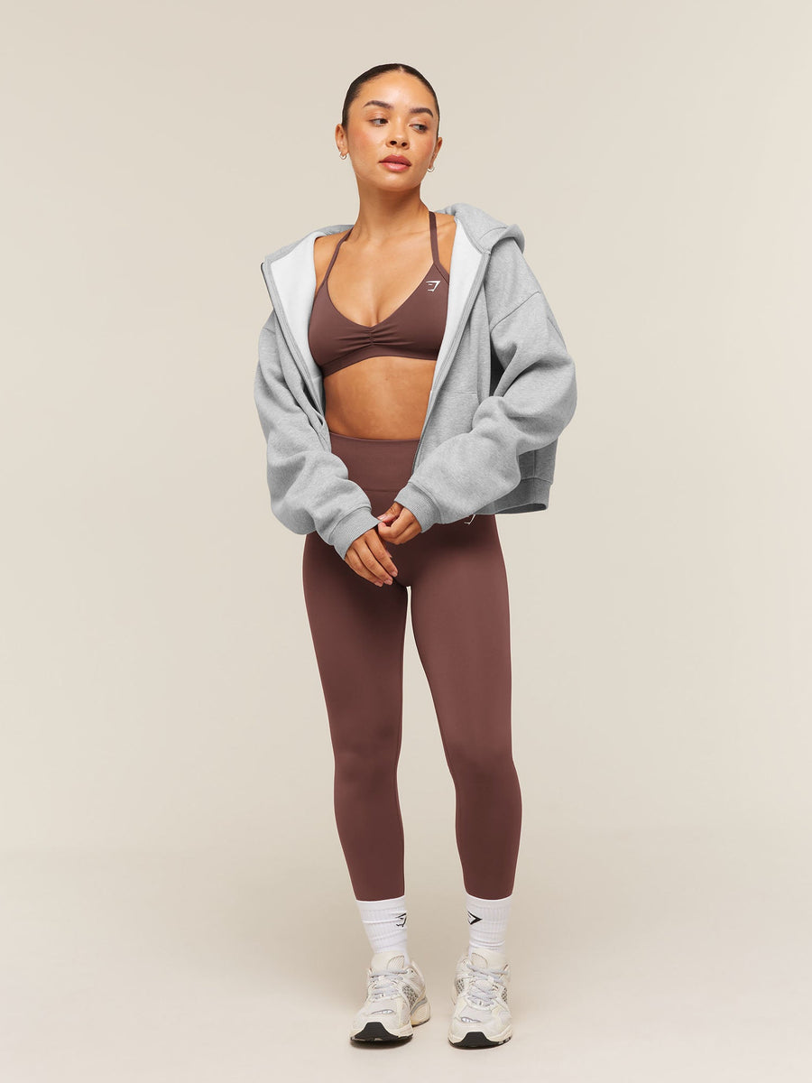 Gymshark Minimal Sports Bra 2.0 — Espresso Brown — 6
