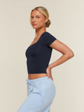 Gymshark FeatherForm™ Scoop Neck T-Shirt — Heavy Blue — 3