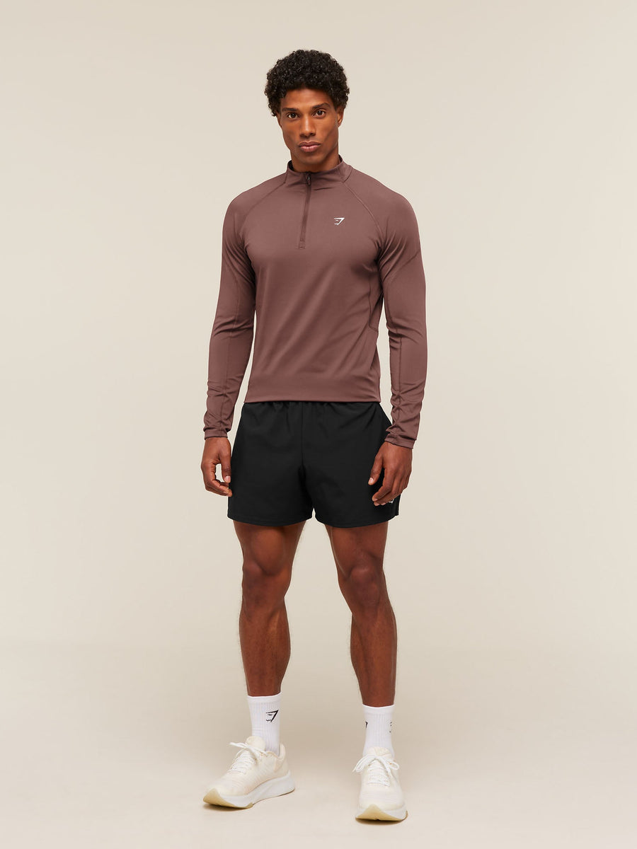 Gymshark Performance 1/4 Zip — Espresso Brown — 6