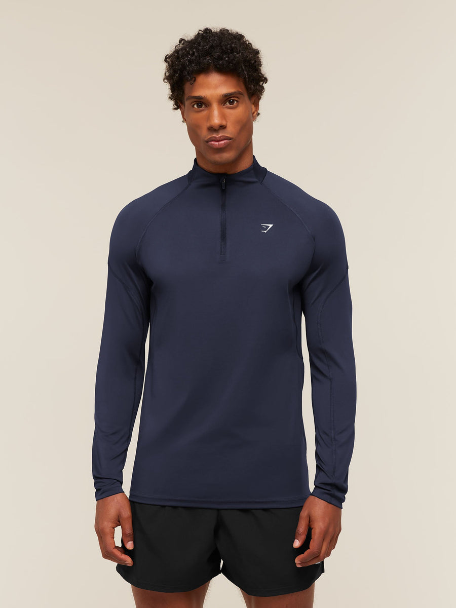 Gymshark Performance 1/4 Zip — Heavy Blue — 1