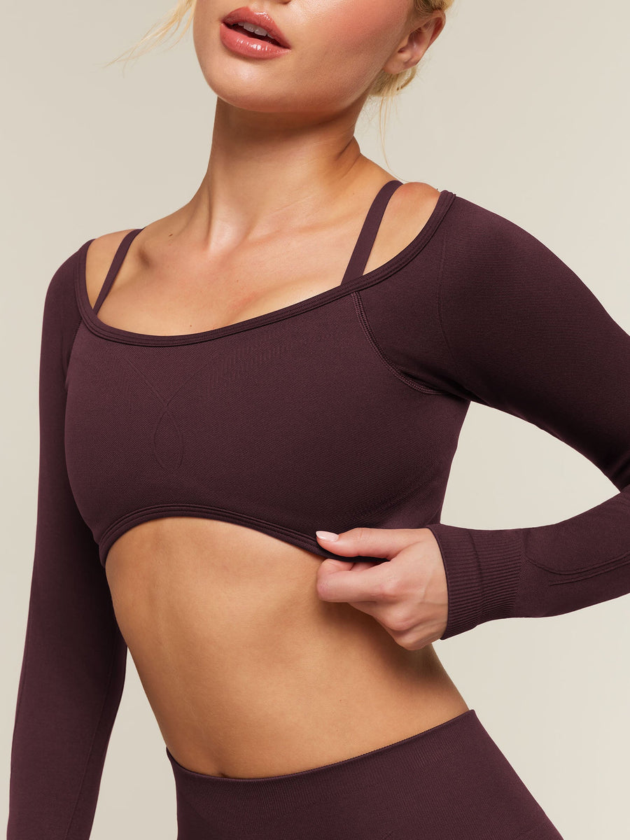 Gymshark Poise Long Sleeve Top — Cherry Purple — 4