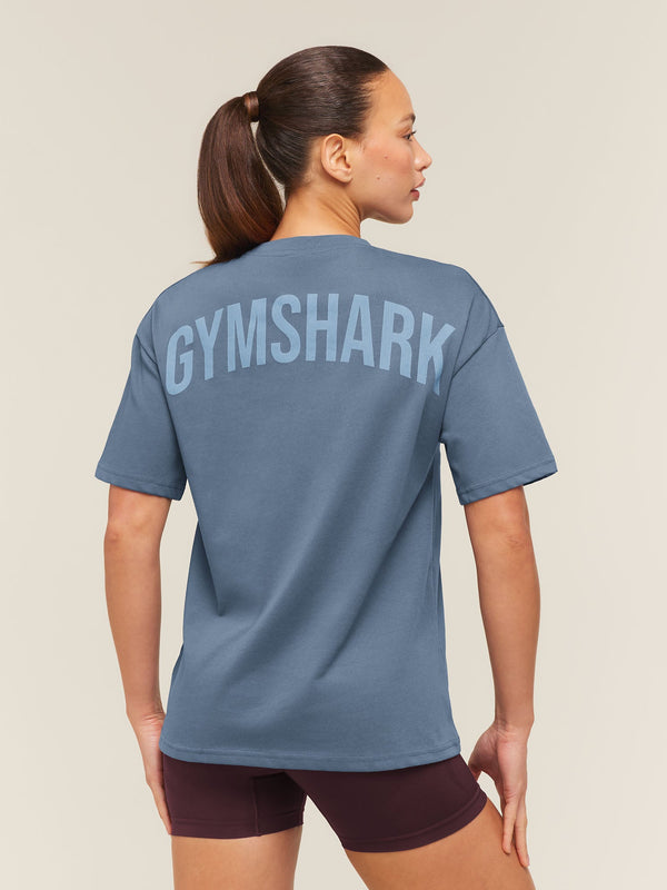 Gymshark Power Oversized T-Shirt — Shadow Blue