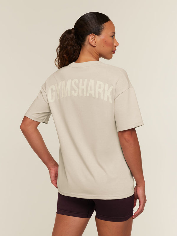 Gymshark Power Oversized T-Shirt — Chalk Beige