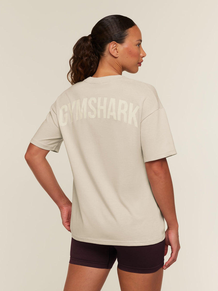 Gymshark Power Oversized T-Shirt — Chalk Beige — 1