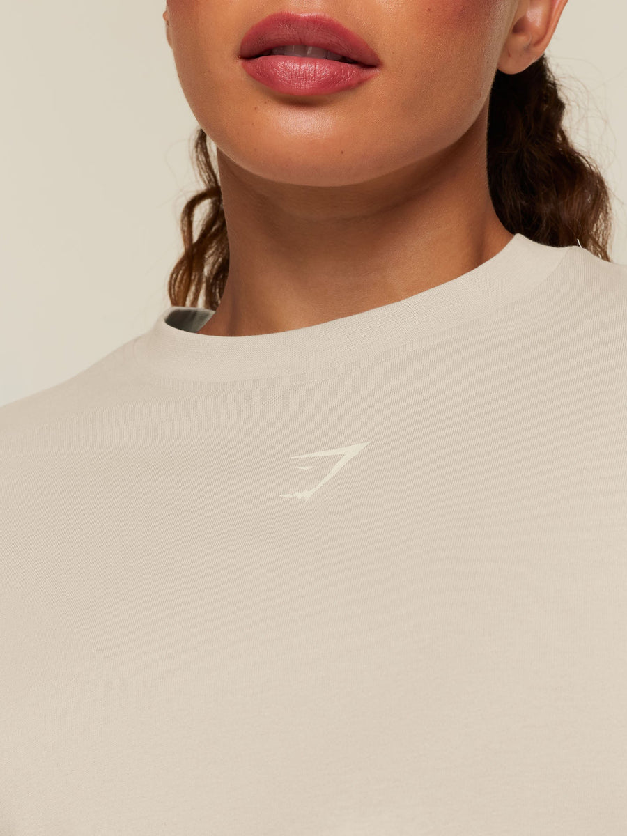 Gymshark Power Oversized T-Shirt — Chalk Beige — 6