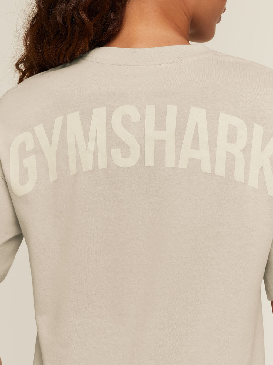 Gymshark Power Oversized T-Shirt — Chalk Beige — 5