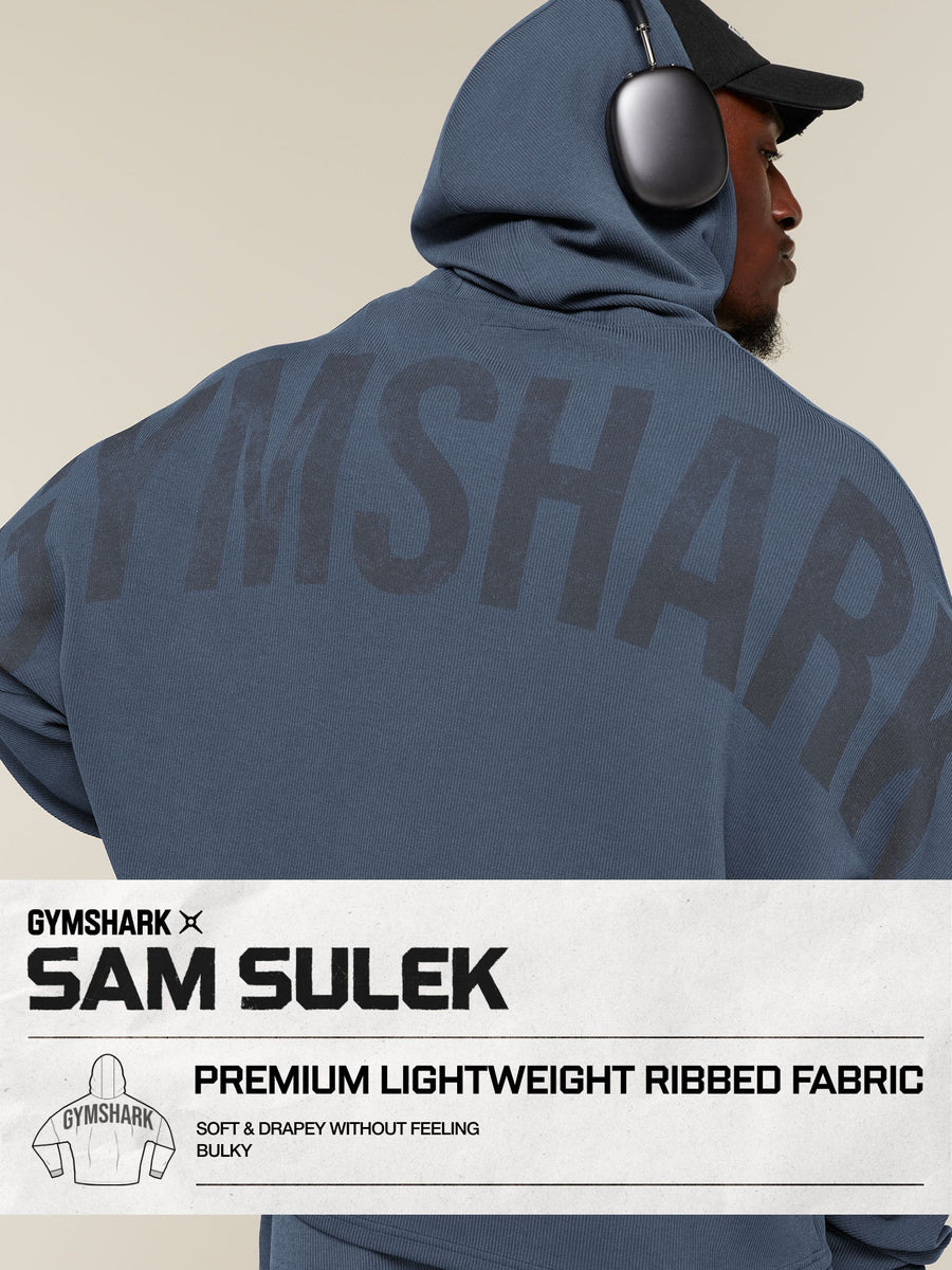 Gymshark x Sam Sulek Zip Through Hoodie — Shadow Blue — 3