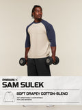 Gymshark x Sam Sulek Raglan Top — Chalk Beige/Heavy Blue/Wash — 3