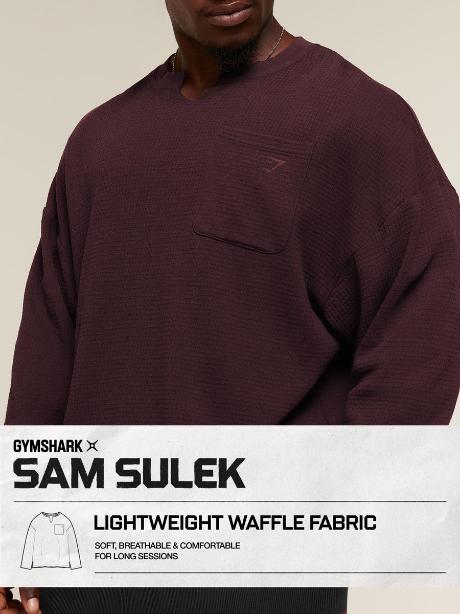 Gymshark x Sam Sulek Long Sleeve T-Shirt — Cherry Purple/Wash — 3