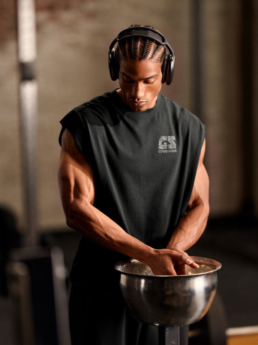 Gymshark Accent Capped Sleeve T-Shirt — Black — 2