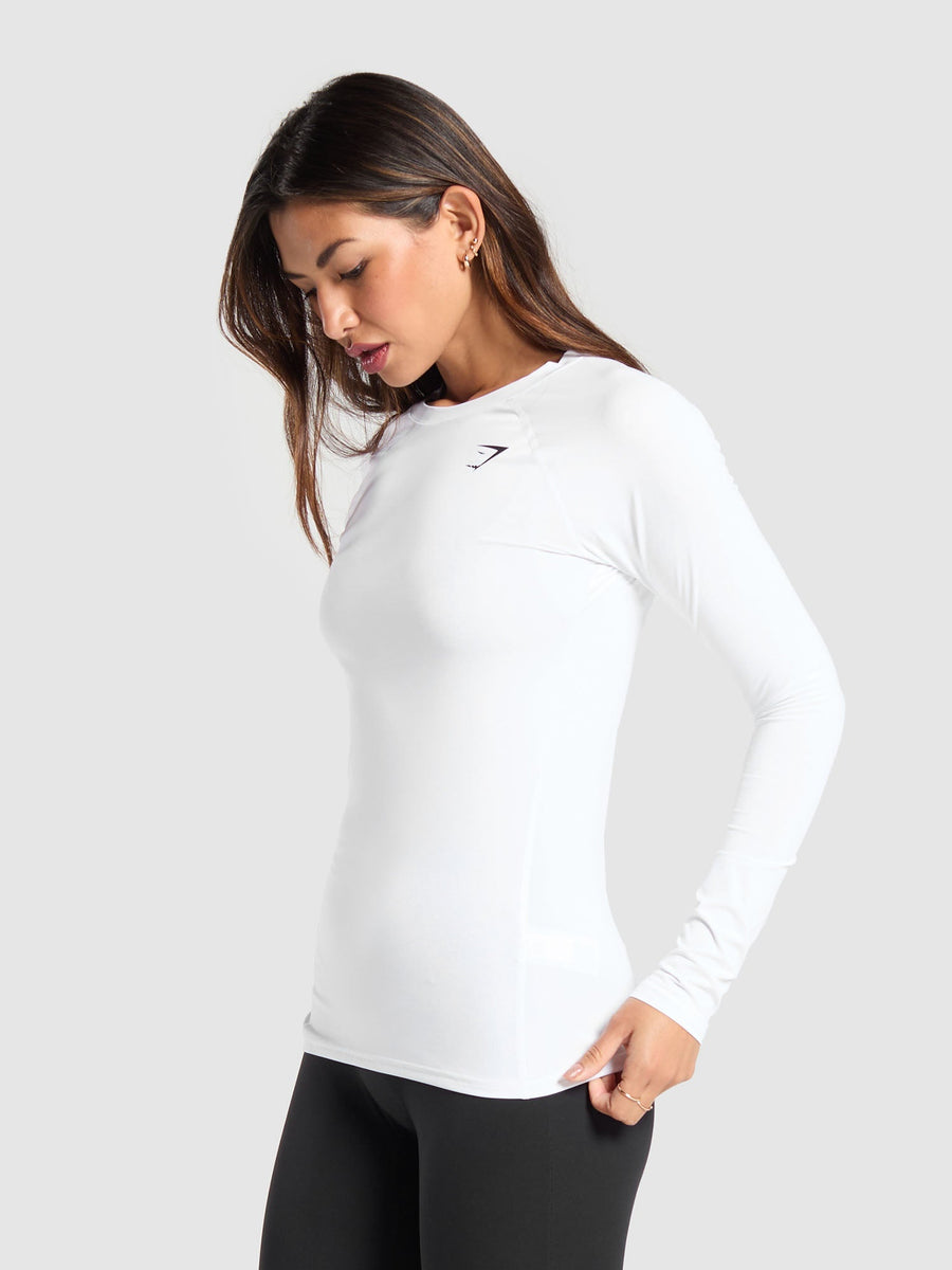 Gymshark Training Baselayer Long Sleeve Top — White — 3