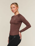 Gymshark Training Ruche Long Sleeve Top — Espresso Brown — 3