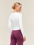 Gymshark Training Ruche Long Sleeve Top — White — 2