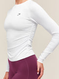 Gymshark Training Ruche Long Sleeve Top — White — 5