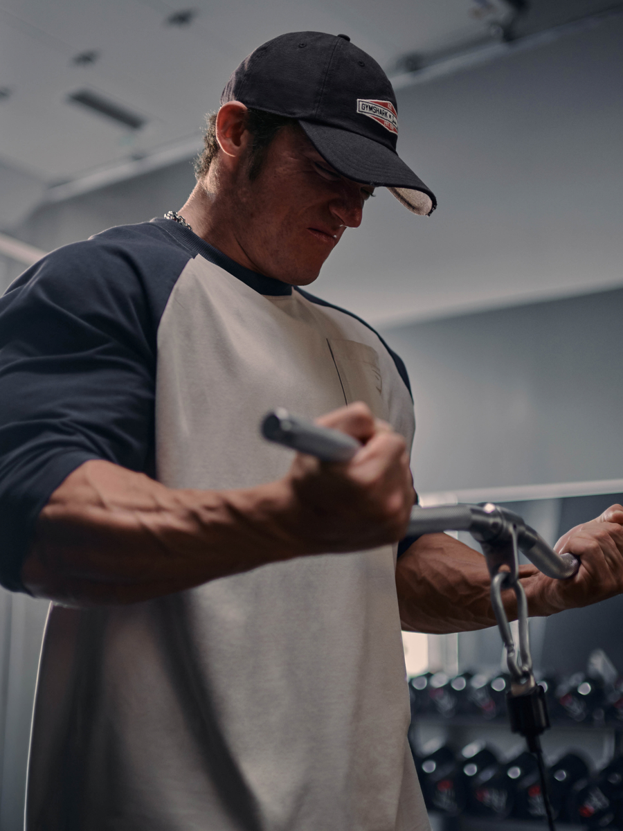 Gymshark x Sam Sulek Raglan Top — Bros Soft Grey Marl/Cherry Purple/Wash — 2