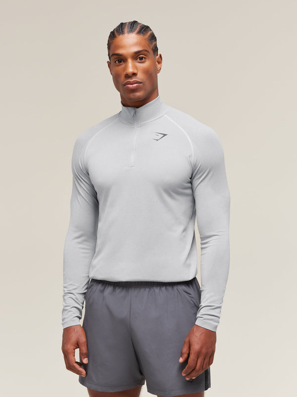 Gymshark Vital 1/4 Zip — Light Grey/Smokey Grey