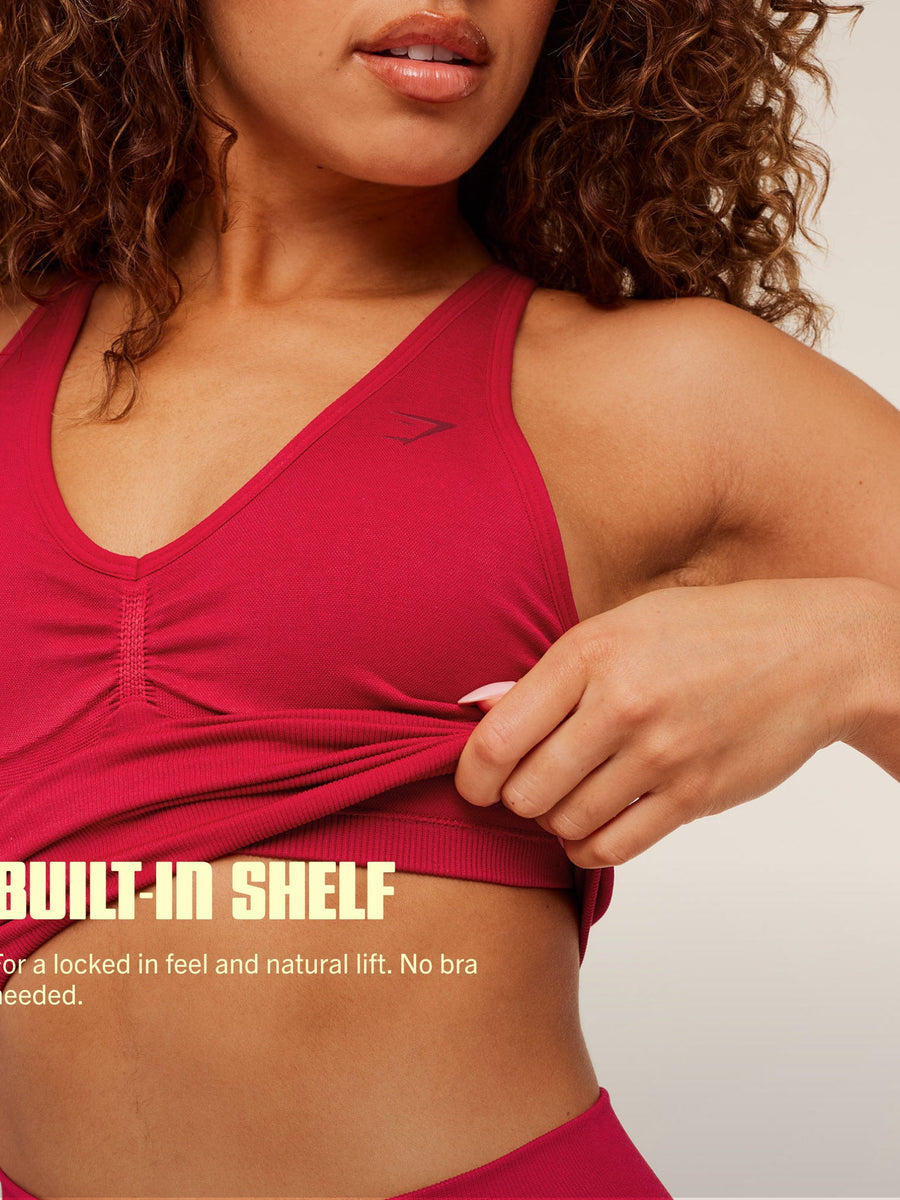 Gymshark Lift Seamless Tank with Shelf — Carmine Red — 2