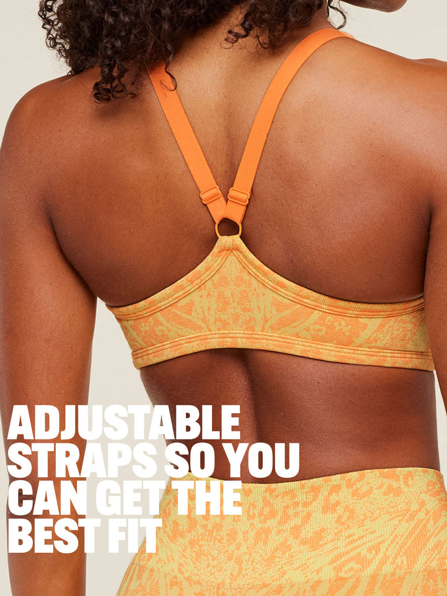Gymshark Adapt Animal X Whitney Sports Bra — Sorbet Yellow /  Dayglow Peach — 2