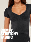 Gymshark Adapt Animal X Whitney Short Sleeve Top — Black /  Asphalt Grey — 2