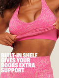 Gymshark Adapt Animal X Whitney Tank Top with Shelf — Electric Pink /  Sorbet Yellow — 2