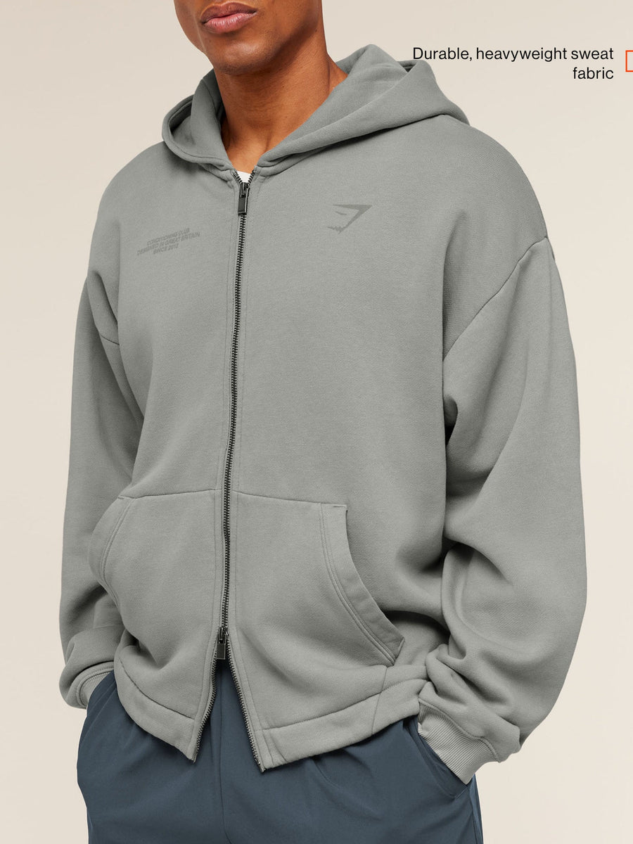 Gymshark Conditioning Club Washed Zip Hoodie — Smokey Grey/Wash — 3