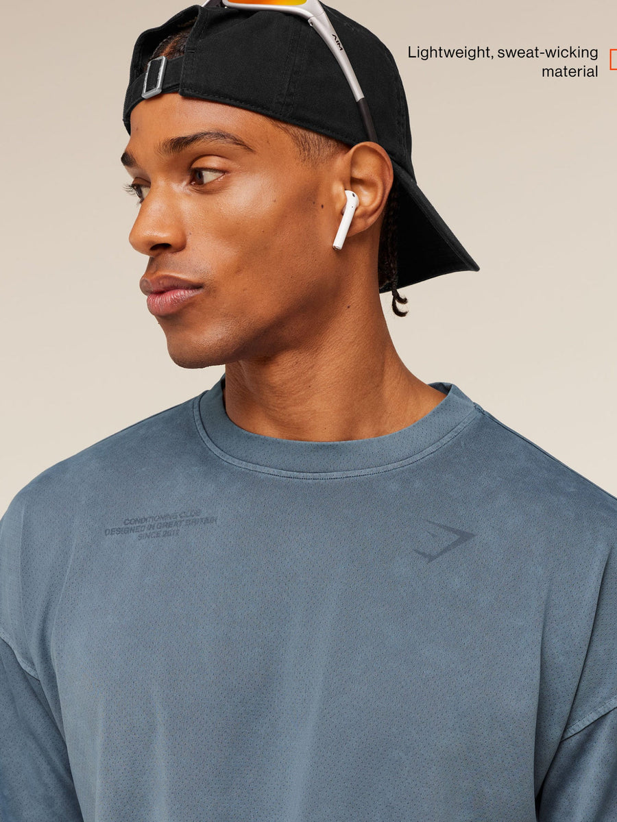 Gymshark Conditioning Club Washed T-Shirt — Iron Blue/Wash — 4
