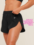 Gymshark Relay High Leg Shorts — Black — 6