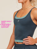 Gymshark Relay Seamless Midi Tank — Stealth Blue/Storm Blue — 3