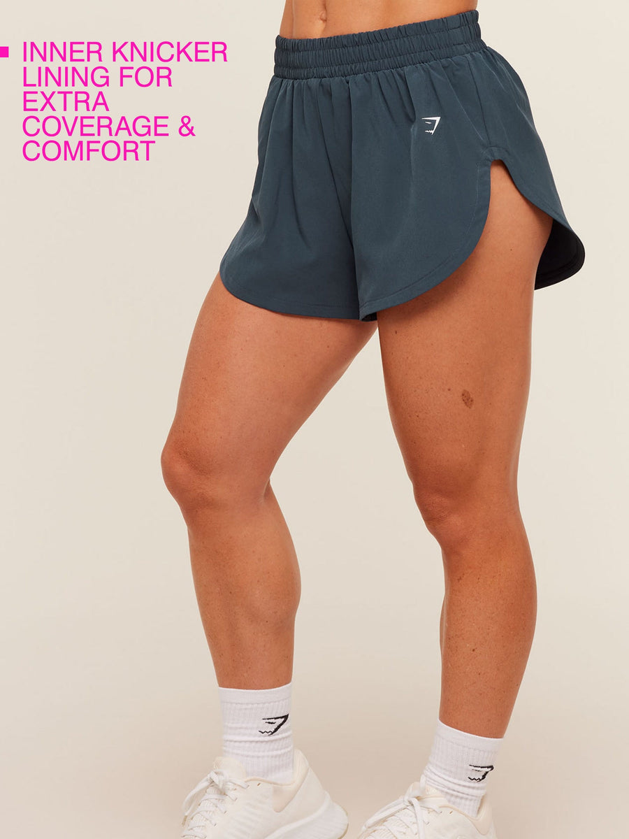 Gymshark Relay High Leg Shorts — Stealth Blue — 3