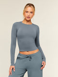 Gymshark FeatherForm™ Long Sleeve T-Shirt — Iron Blue — 1
