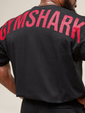 Gymshark Power T-Shirt — Black/Conditioning Red — 8
