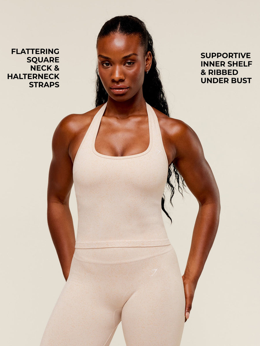 Gymshark Adapt Fleck x Whitney Tank With Shelf — Coconut White — 4