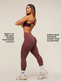 Gymshark Lifting Dipped Waistband Leggings — Burgundy Brown — 2