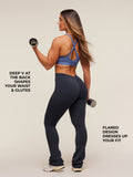 Gymshark Lifting Dipped Waistband Flared Leggings — Heavy Blue — 2