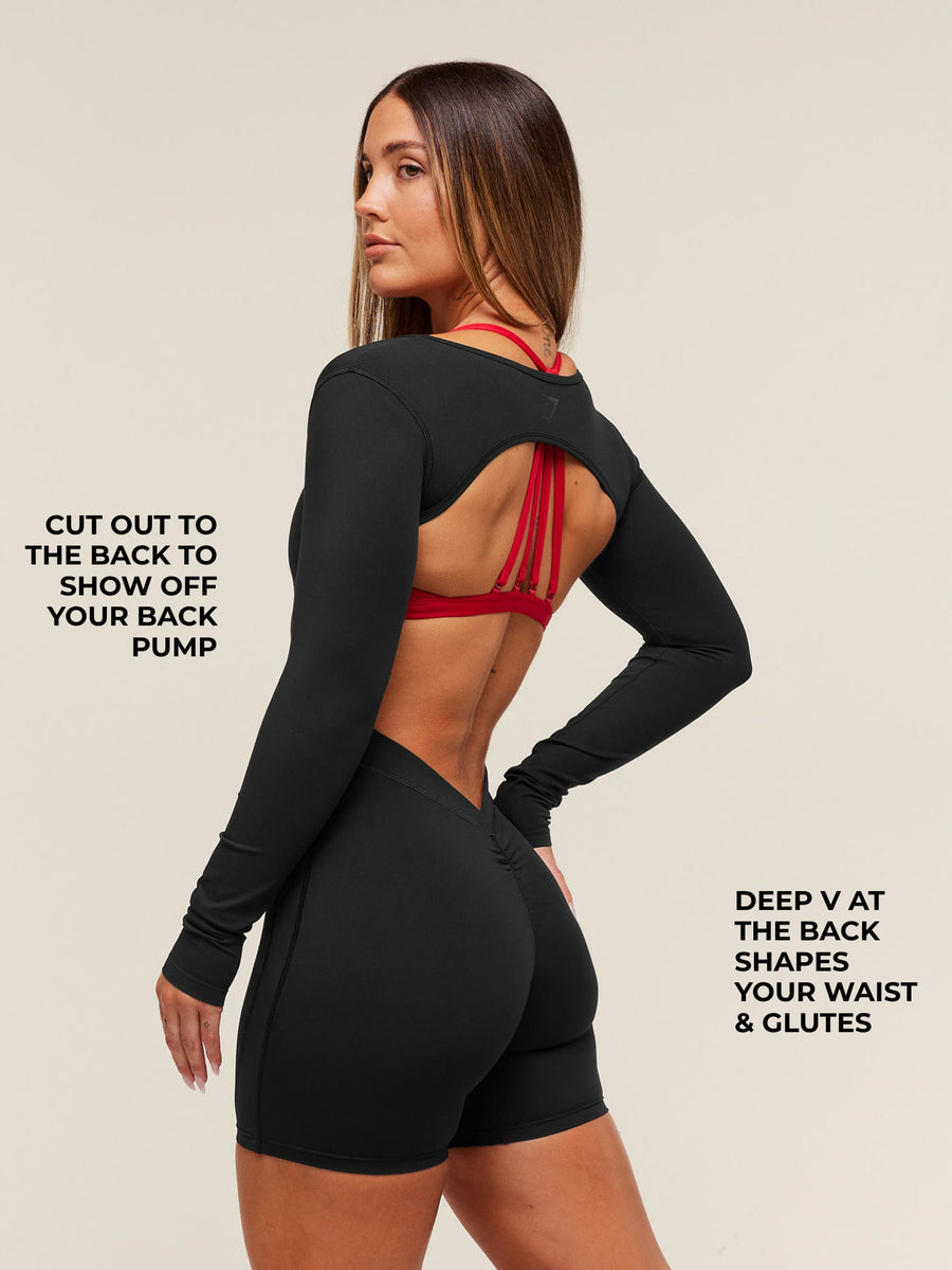 Gymshark Lifting Dipped Waistband All-In-One — Black — 2