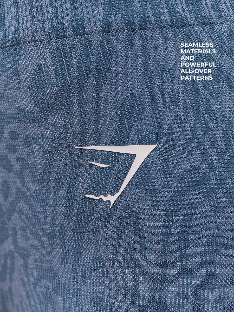 Gymshark Adapt Animal Seamless Leggings — Worn Blue/Peri Blue — 6