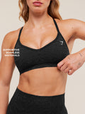 Gymshark Adapt Animal Seamless Sports Bra — Black/Asphalt Grey — 4