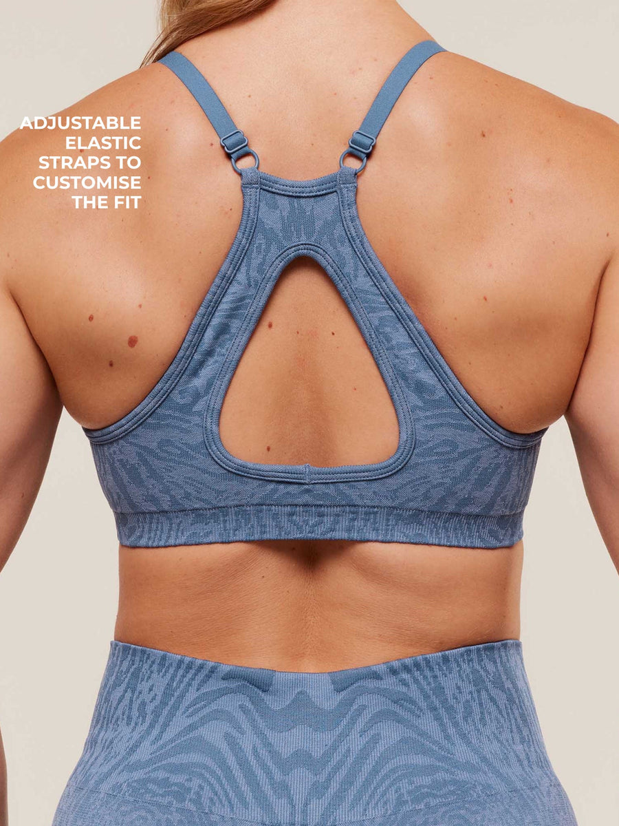 Gymshark Adapt Animal Seamless Sports Bra — Worn Blue/Peri Blue — 5