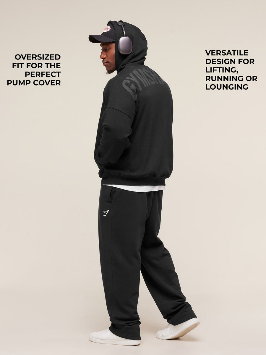 Gymshark Power Zip Up Hoodie — Black/Asphalt Grey — 2