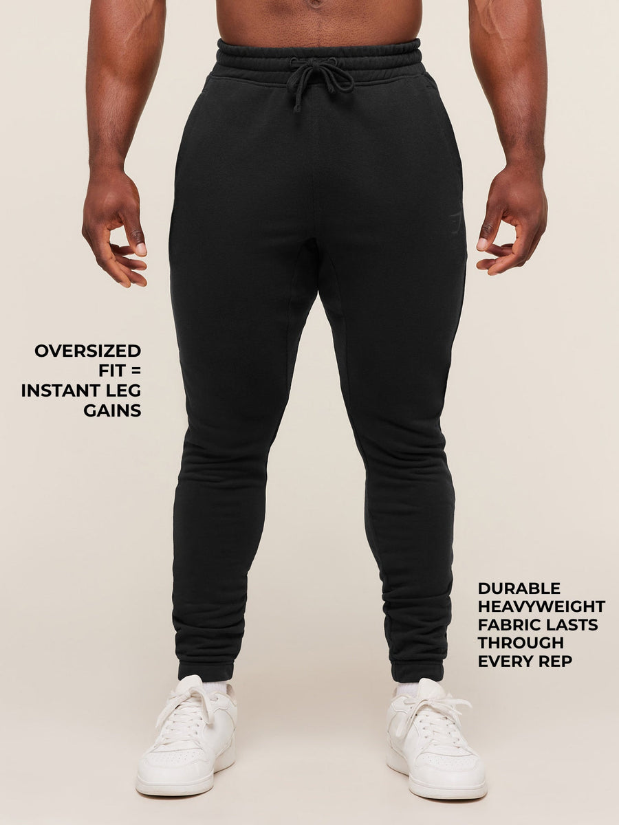Gymshark Power Wordmark Joggers — Black/Asphalt Grey — 2