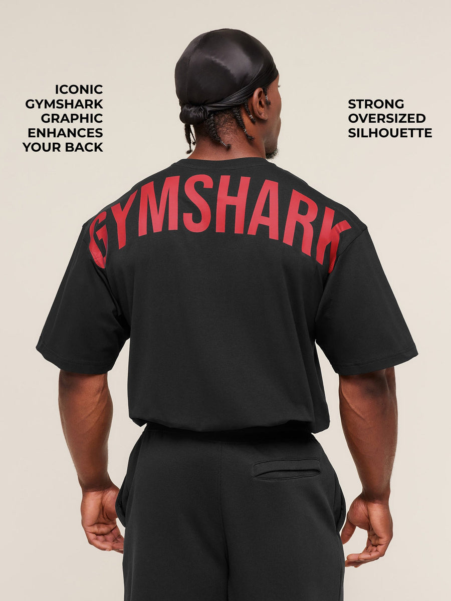 Gymshark Power T-Shirt — Black/Conditioning Red — 2