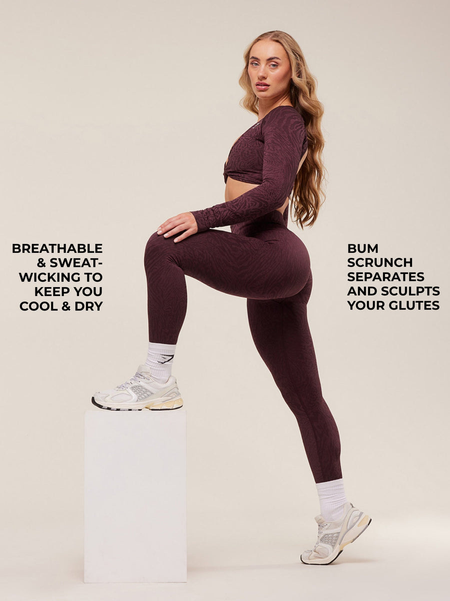 Gymshark Adapt Animal Seamless Leggings — Cherry Purple/Reset Pink — 2