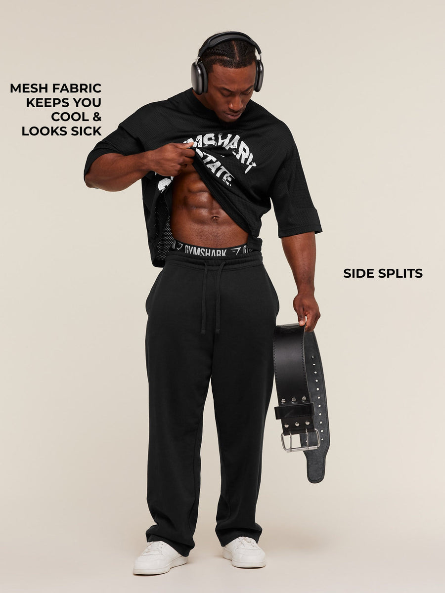 Gymshark Graphic Mesh Oversized T-Shirt — Black — 2